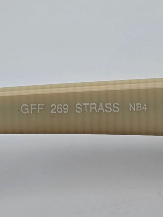 Gianfranco Ferre GFF 269 NB4 Strass Matte Gold Ivory Rhinestone Sunglasses Frame main image 8